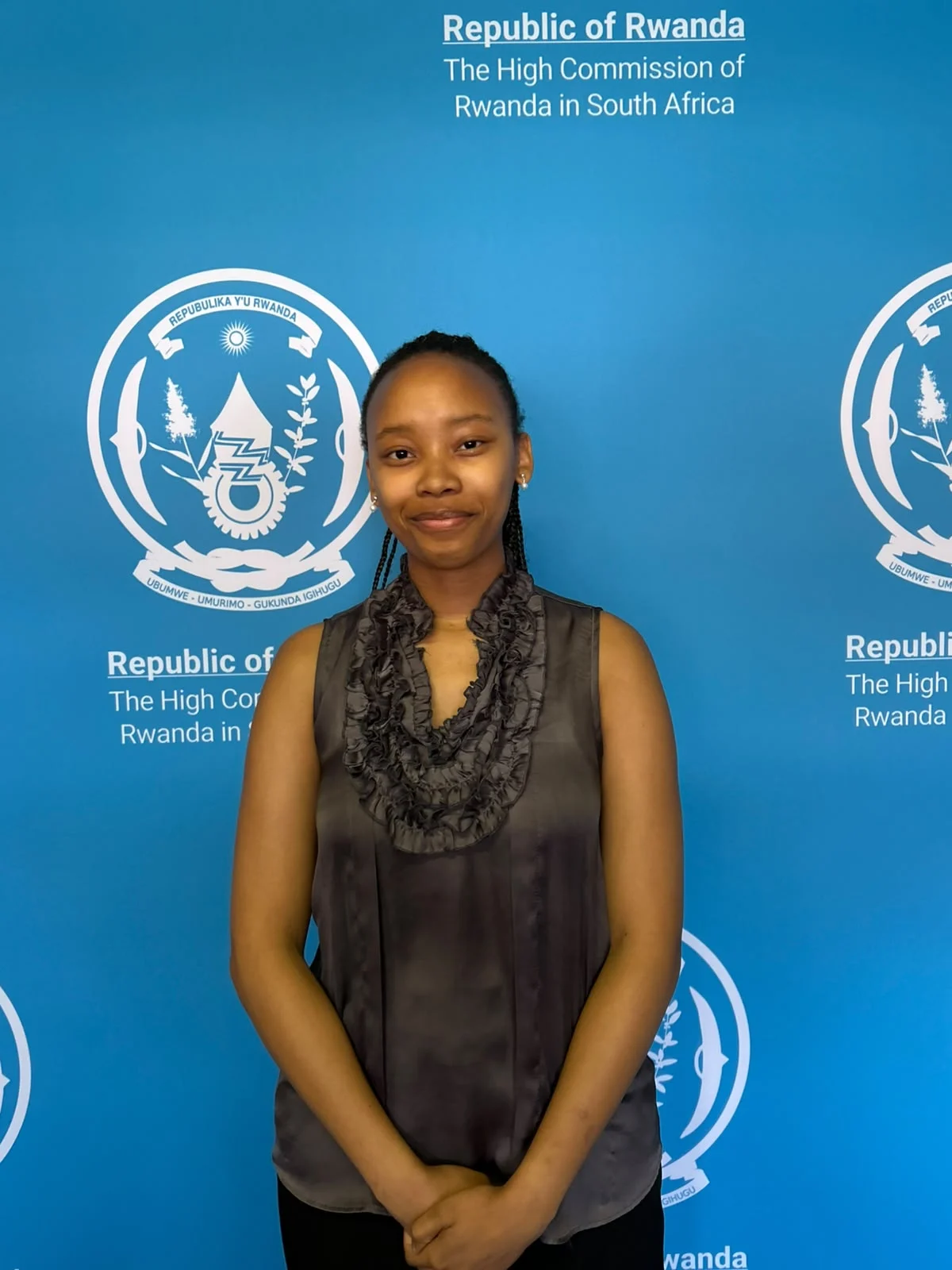 A portrait of Matsipane Maponya at the High Commission of Rwanda in South Africa.